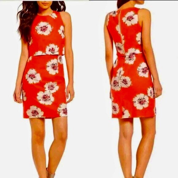 Ivanka Trump Women's Summer Dress Sleeveless Round Neck Floral Size 10 Like New - Picture 1 of 5